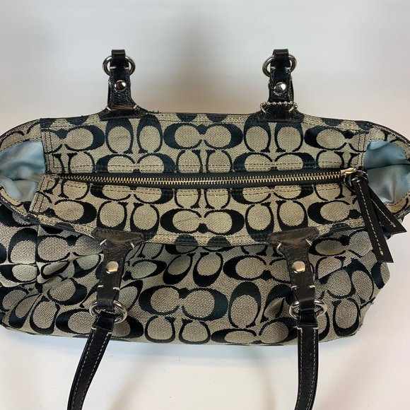 Coach shoulder hobo bag brown black canvas leather - Picture 7 of 11